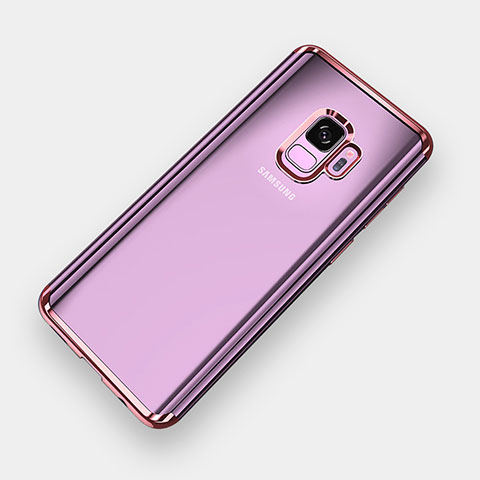 Custodia Silicone Trasparente Ultra Sottile Cover Morbida H04 per Samsung Galaxy S9 Oro Rosa