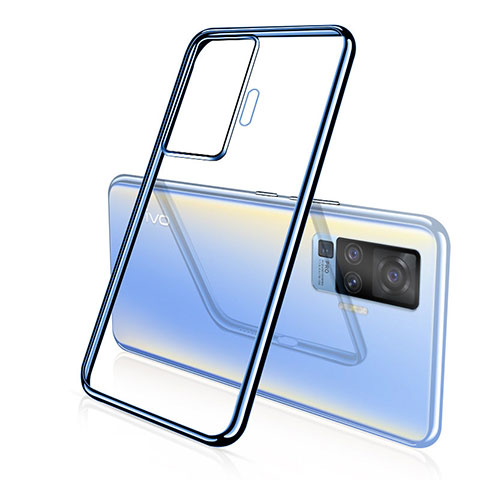 Custodia Silicone Trasparente Ultra Sottile Cover Morbida H04 per Vivo X50 Pro 5G Blu