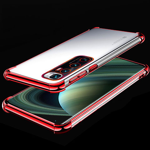 Custodia Silicone Trasparente Ultra Sottile Cover Morbida H04 per Xiaomi Mi 10 Ultra Rosso