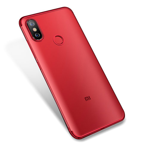 Custodia Silicone Trasparente Ultra Sottile Cover Morbida H04 per Xiaomi Mi 6X Rosso