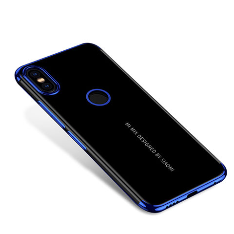 Custodia Silicone Trasparente Ultra Sottile Cover Morbida H04 per Xiaomi Mi Mix 2S Blu