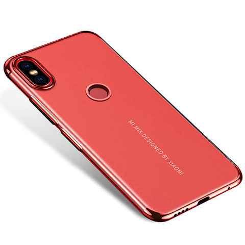 Custodia Silicone Trasparente Ultra Sottile Cover Morbida H04 per Xiaomi Mi Mix 2S Rosso