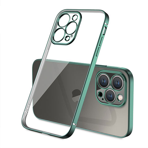 Custodia Silicone Trasparente Ultra Sottile Cover Morbida H05 per Apple iPhone 13 Pro Max Verde
