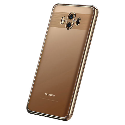 Custodia Silicone Trasparente Ultra Sottile Cover Morbida H05 per Huawei Mate 10 Oro