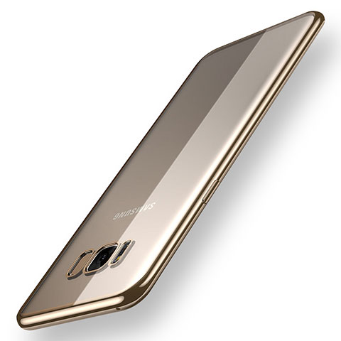 Custodia Silicone Trasparente Ultra Sottile Cover Morbida H05 per Samsung Galaxy S8 Oro