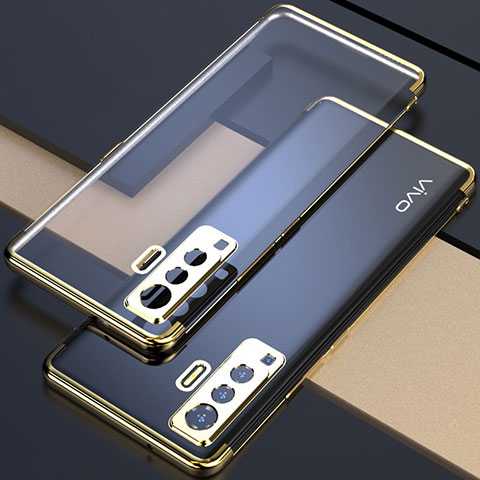 Custodia Silicone Trasparente Ultra Sottile Cover Morbida H05 per Vivo X50 5G Oro