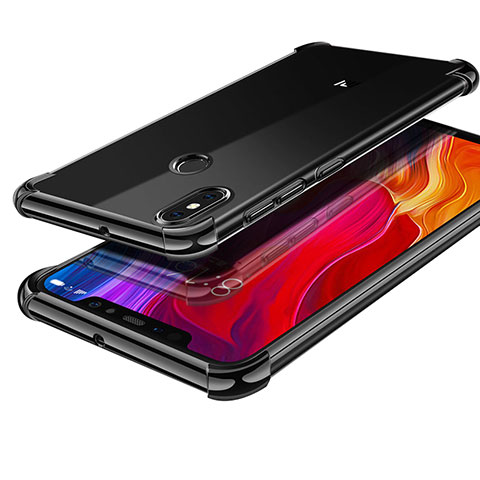 Custodia Silicone Trasparente Ultra Sottile Cover Morbida H05 per Xiaomi Mi 8 Nero