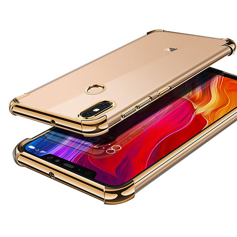 Custodia Silicone Trasparente Ultra Sottile Cover Morbida H05 per Xiaomi Mi 8 Oro