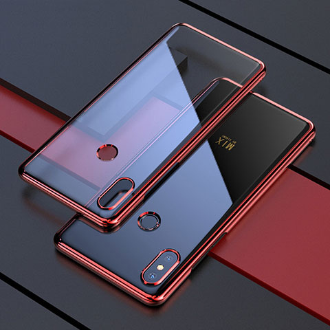 Custodia Silicone Trasparente Ultra Sottile Cover Morbida H05 per Xiaomi Mi Mix 3 Rosso
