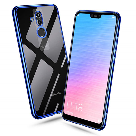 Custodia Silicone Trasparente Ultra Sottile Cover Morbida H06 per Huawei Mate 20 Lite Blu