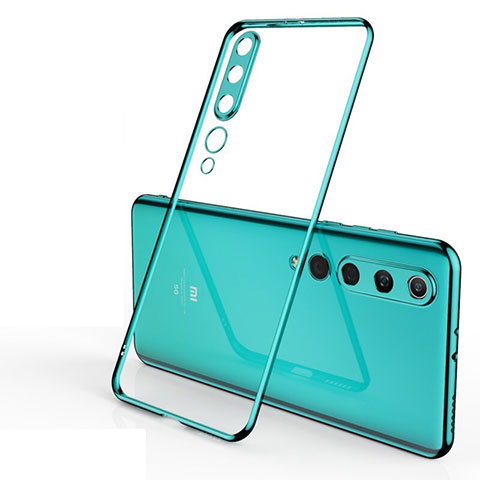 Custodia Silicone Trasparente Ultra Sottile Cover Morbida H06 per Xiaomi Mi 10 Verde