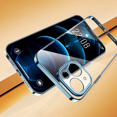 Custodia Silicone Trasparente Ultra Sottile Cover Morbida H07 per Apple iPhone 13 Mini Blu