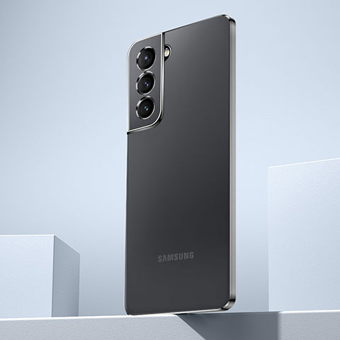 Custodia Silicone Trasparente Ultra Sottile Cover Morbida H07 per Samsung Galaxy S21 Plus 5G Nero