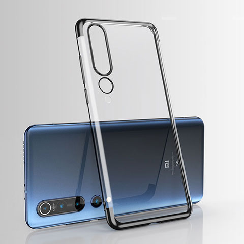 Custodia Silicone Trasparente Ultra Sottile Cover Morbida H07 per Xiaomi Mi 10 Nero