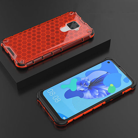 Custodia Silicone Trasparente Ultra Sottile Cover Morbida H08 per Huawei Mate 30 Lite Rosso