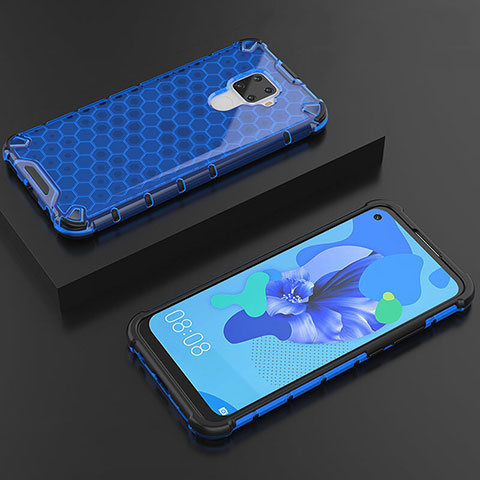 Custodia Silicone Trasparente Ultra Sottile Cover Morbida H08 per Huawei Nova 5i Pro Blu