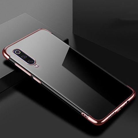 Custodia Silicone Trasparente Ultra Sottile Cover Morbida H08 per Xiaomi Mi 9 Oro Rosa