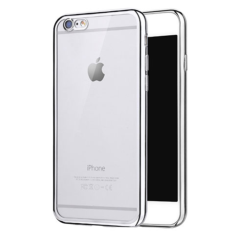 Custodia Silicone Trasparente Ultra Sottile Cover Morbida H16 per Apple iPhone 6S Argento