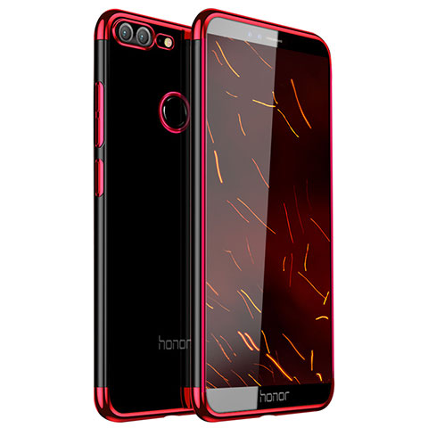 Custodia Silicone Trasparente Ultra Sottile Cover Morbida H16 per Huawei Honor 9 Lite Rosso