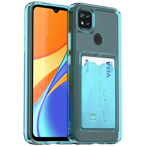 Custodia Silicone Trasparente Ultra Sottile Cover Morbida HD1 per Xiaomi Redmi 9C Cielo Blu