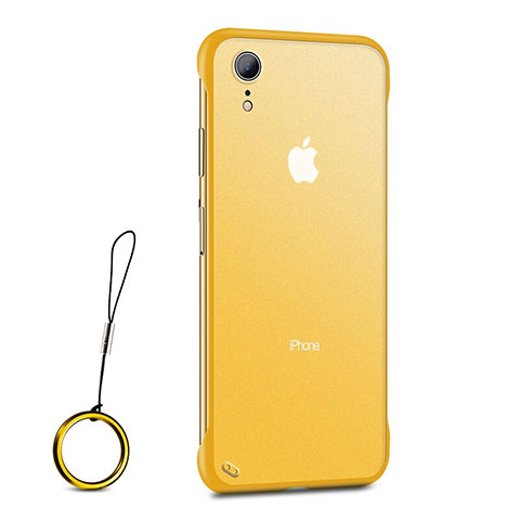 Custodia Silicone Trasparente Ultra Sottile Cover Morbida HT01 per Apple iPhone XR Oro