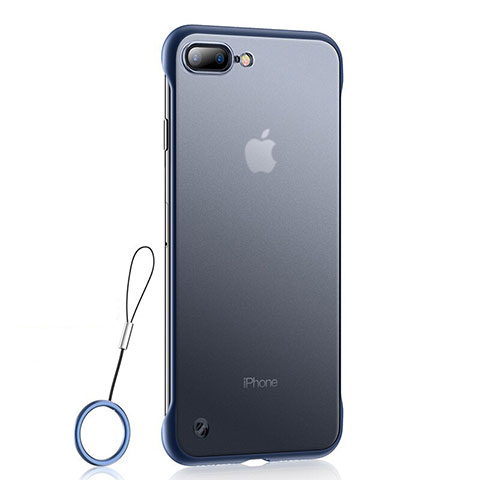 Custodia Silicone Trasparente Ultra Sottile Cover Morbida HT02 per Apple iPhone 8 Plus Blu