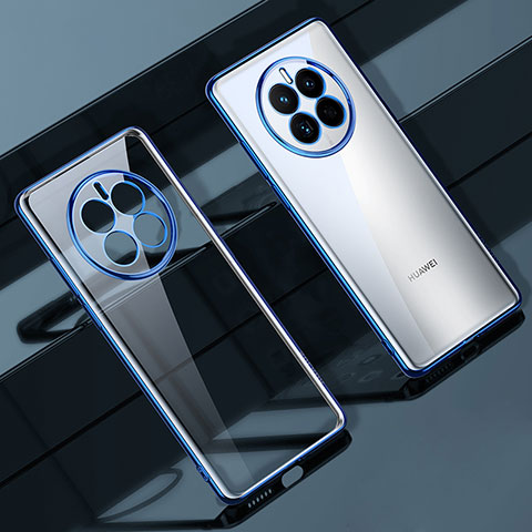 Custodia Silicone Trasparente Ultra Sottile Cover Morbida LD1 per Huawei Mate 50 Blu