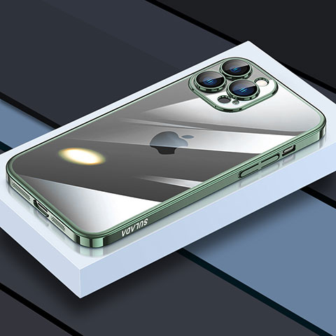 Custodia Silicone Trasparente Ultra Sottile Cover Morbida LD4 per Apple iPhone 13 Pro Verde