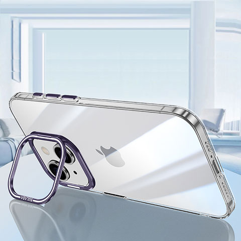 Custodia Silicone Trasparente Ultra Sottile Cover Morbida LD6 per Apple iPhone 14 Plus Viola