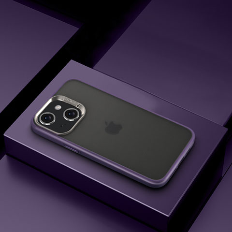 Custodia Silicone Trasparente Ultra Sottile Cover Morbida LD8 per Apple iPhone 14 Plus Viola