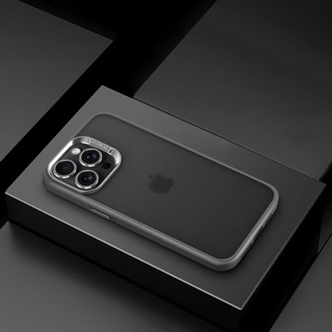 Custodia Silicone Trasparente Ultra Sottile Cover Morbida LD8 per Apple iPhone 14 Pro Grigio