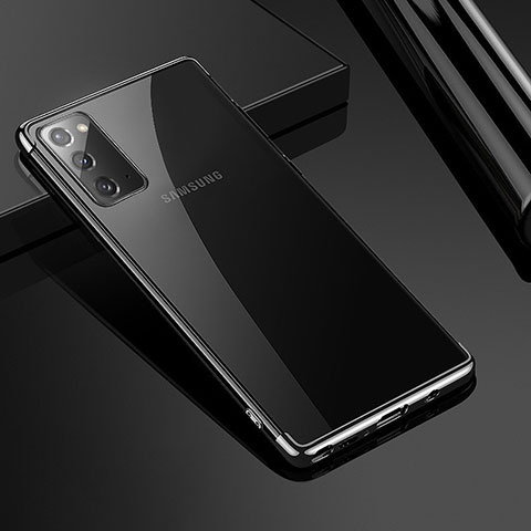 Custodia Silicone Trasparente Ultra Sottile Cover Morbida N03 per Samsung Galaxy Note 20 5G Nero