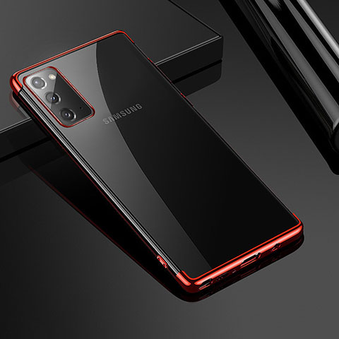 Custodia Silicone Trasparente Ultra Sottile Cover Morbida N03 per Samsung Galaxy Note 20 5G Rosso