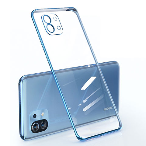 Custodia Silicone Trasparente Ultra Sottile Cover Morbida per Xiaomi Mi 11 Lite 4G Blu