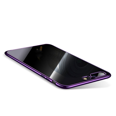 Custodia Silicone Trasparente Ultra Sottile Cover Morbida Q01 per Apple iPhone 8 Plus Viola