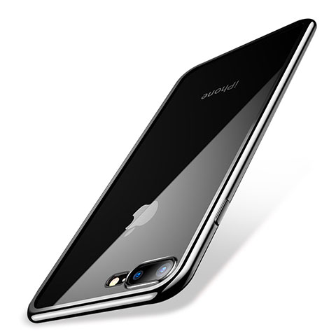 Custodia Silicone Trasparente Ultra Sottile Cover Morbida Q04 per Apple iPhone 8 Plus Argento