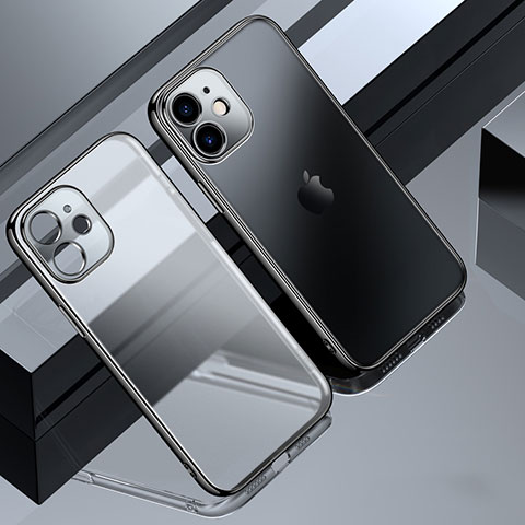 Custodia Silicone Trasparente Ultra Sottile Cover Morbida S01 per Apple iPhone 12 Nero