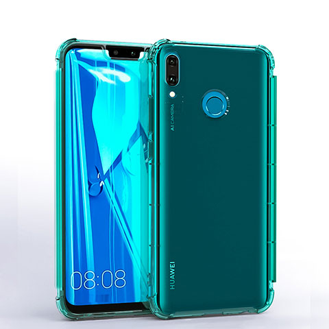 Custodia Silicone Trasparente Ultra Sottile Cover Morbida S01 per Huawei Enjoy 9 Plus Verde