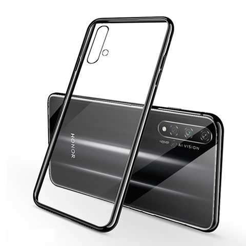 Custodia Silicone Trasparente Ultra Sottile Cover Morbida S01 per Huawei Honor 20S Nero