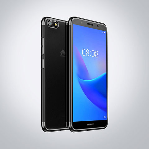 Custodia Silicone Trasparente Ultra Sottile Cover Morbida S01 per Huawei Honor 7S Nero