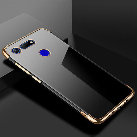 Custodia Silicone Trasparente Ultra Sottile Cover Morbida S01 per Huawei Honor V20 Oro