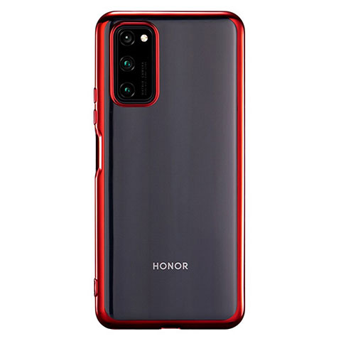 Custodia Silicone Trasparente Ultra Sottile Cover Morbida S01 per Huawei Honor View 30 5G Rosso