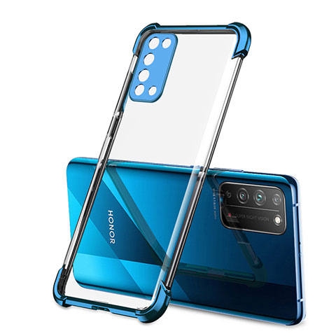 Custodia Silicone Trasparente Ultra Sottile Cover Morbida S01 per Huawei Honor X10 5G Blu