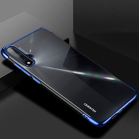 Custodia Silicone Trasparente Ultra Sottile Cover Morbida S01 per Huawei Nova 5 Blu