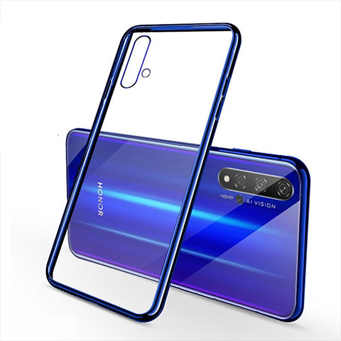 Custodia Silicone Trasparente Ultra Sottile Cover Morbida S01 per Huawei Nova 5T Blu