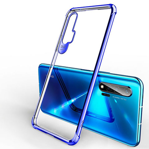 Custodia Silicone Trasparente Ultra Sottile Cover Morbida S01 per Huawei Nova 6 Blu