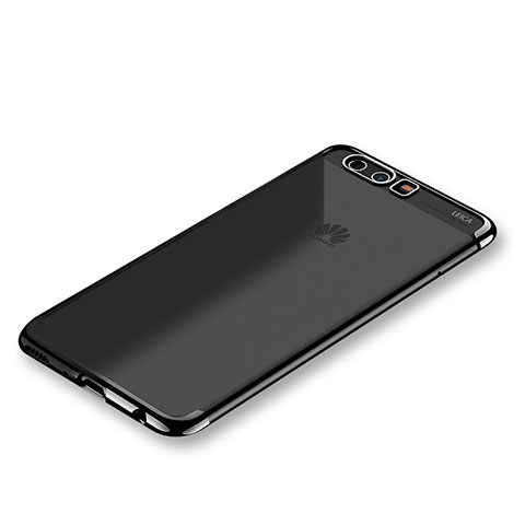 Custodia Silicone Trasparente Ultra Sottile Cover Morbida S01 per Huawei P10 Plus Nero