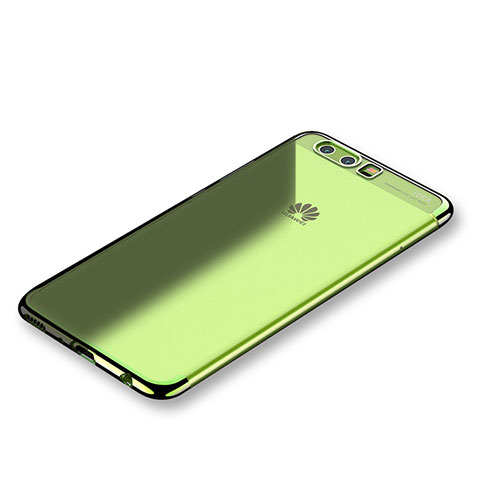 Custodia Silicone Trasparente Ultra Sottile Cover Morbida S01 per Huawei P10 Plus Verde