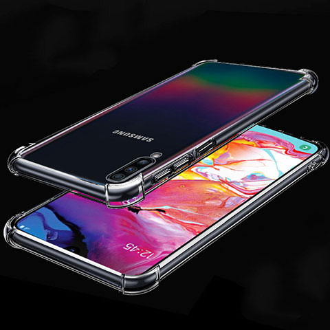 Custodia Silicone Trasparente Ultra Sottile Cover Morbida S01 per Samsung Galaxy A70S Chiaro