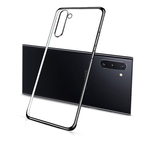 Custodia Silicone Trasparente Ultra Sottile Cover Morbida S01 per Samsung Galaxy Note 10 Nero